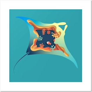 Manta ray 1 Posters and Art